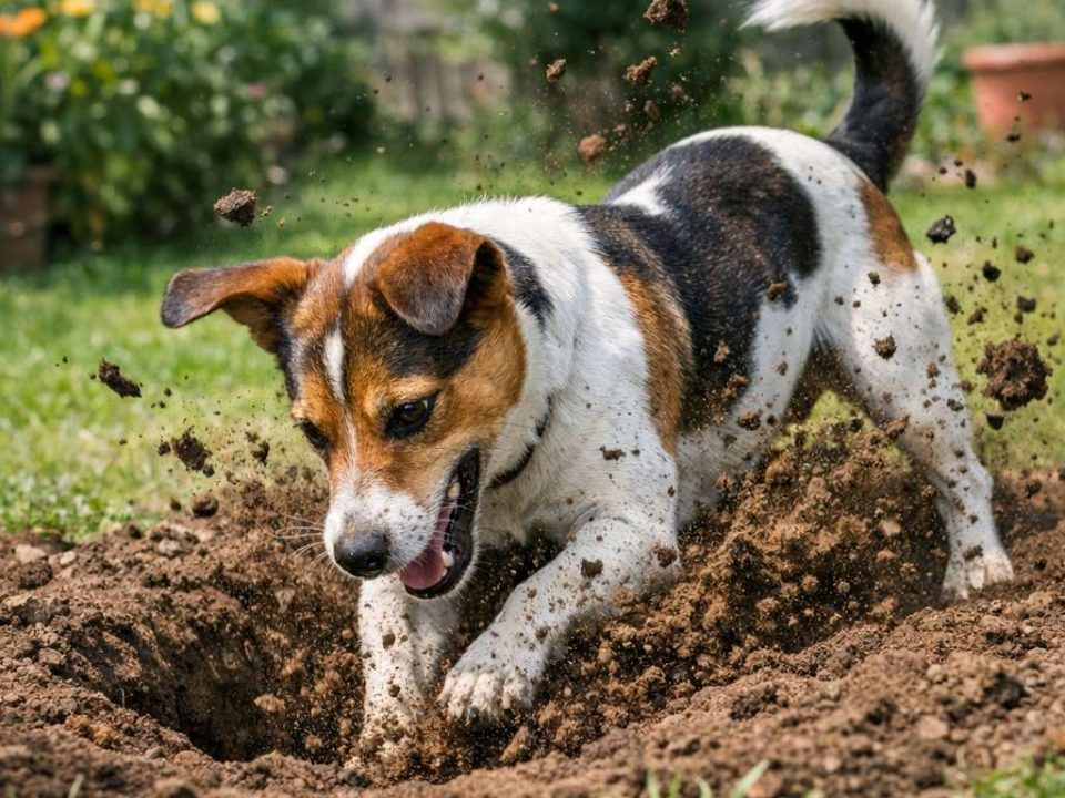 Que faire si mon chien fait des trous dans le jardin